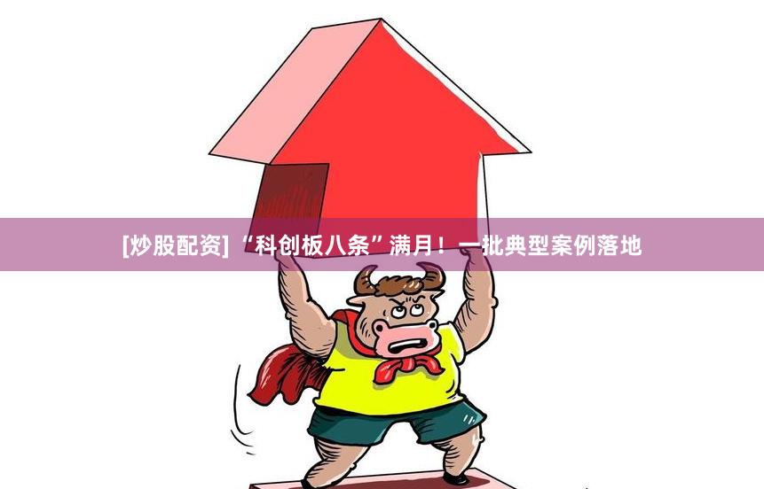 [炒股配资] “科创板八条”满月！一批典型案例落地
