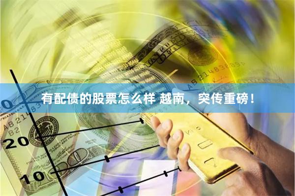 有配债的股票怎么样 越南,突传重磅!